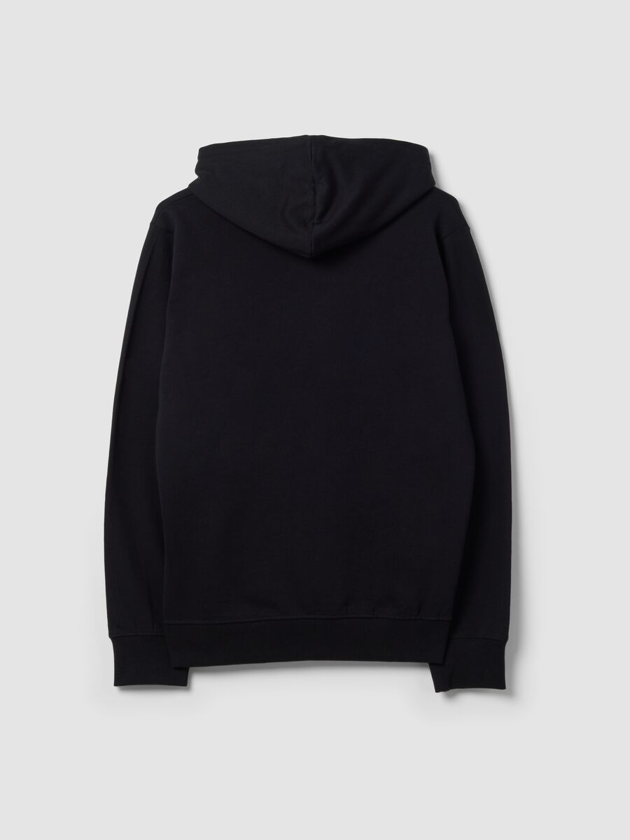 Blue pure cotton hoodie_2