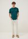 Green pure cotton T-shirt with slogan and back print, regular fit_1