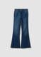 Blue stretch cotton flare jeans_4