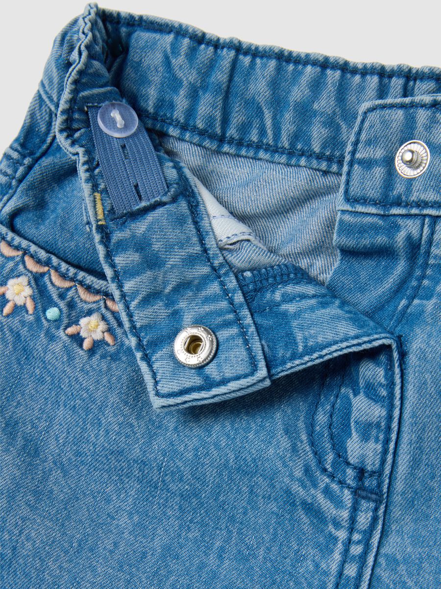 Shorts da neonata in denim blu regular fit_2