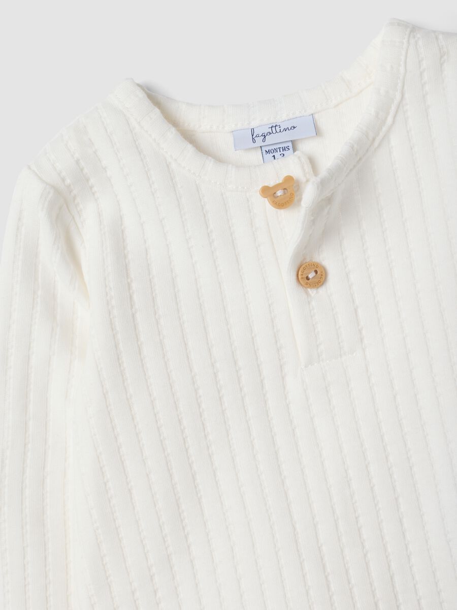 Completo bianco in puro cotone organico a costine_3