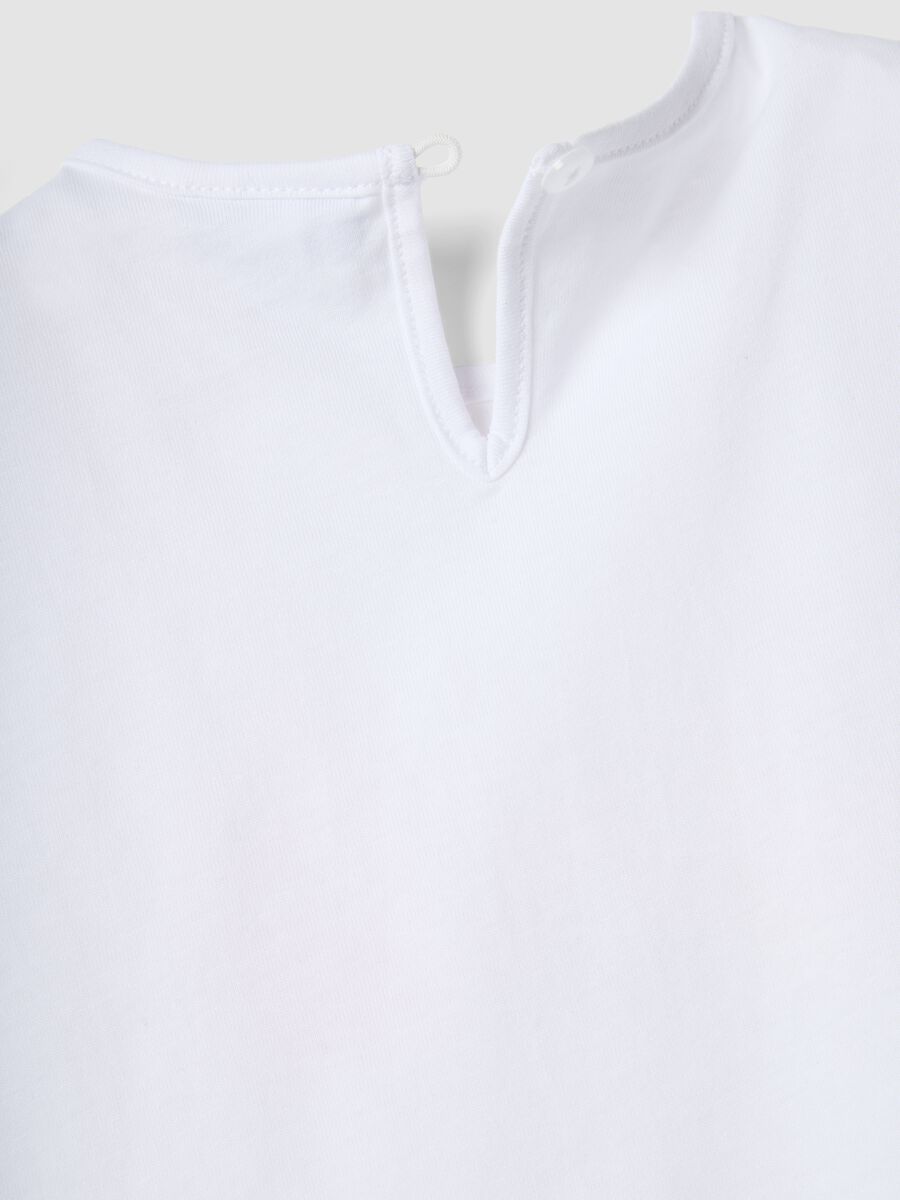 T-shirt senza maniche in puro cotone bianca da bimba regular fit_3