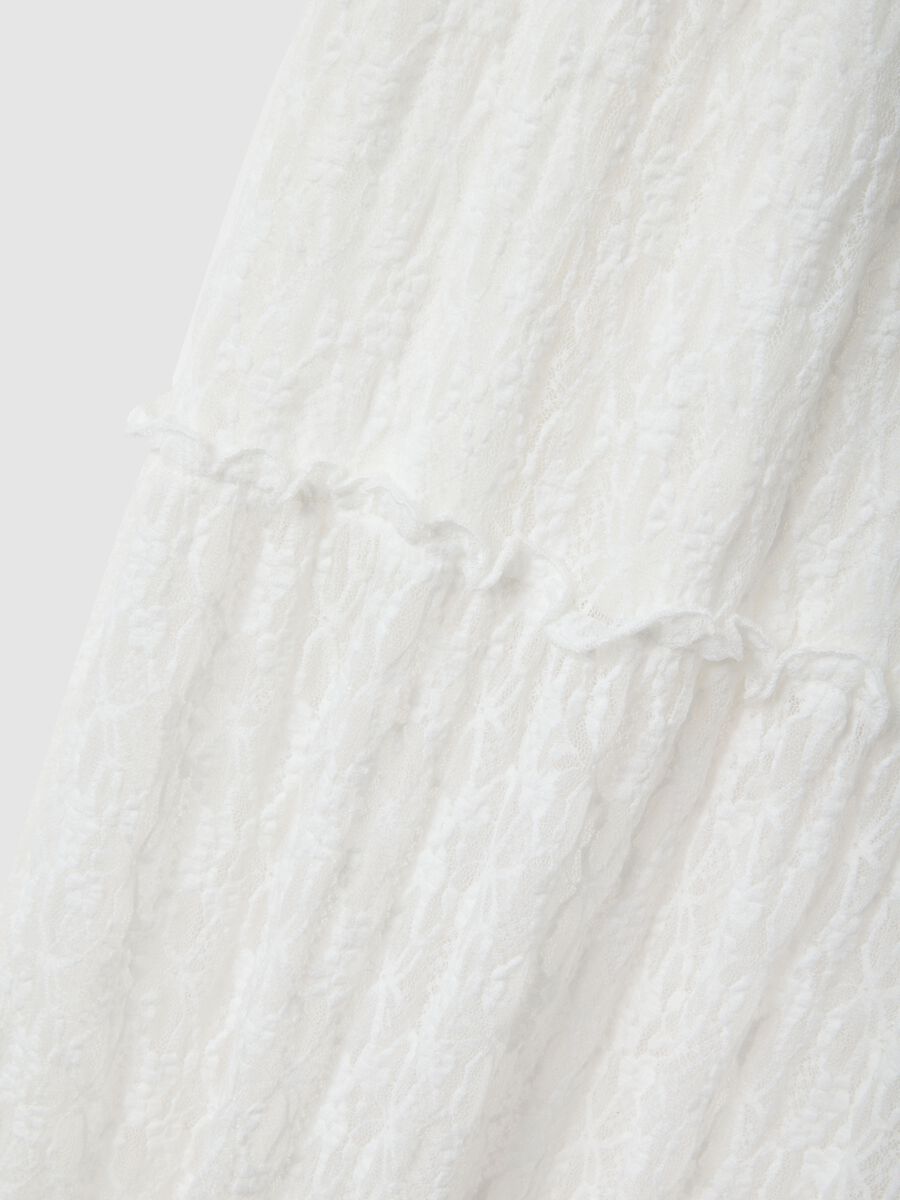 White Lace Long Skirt Regular Fit_5