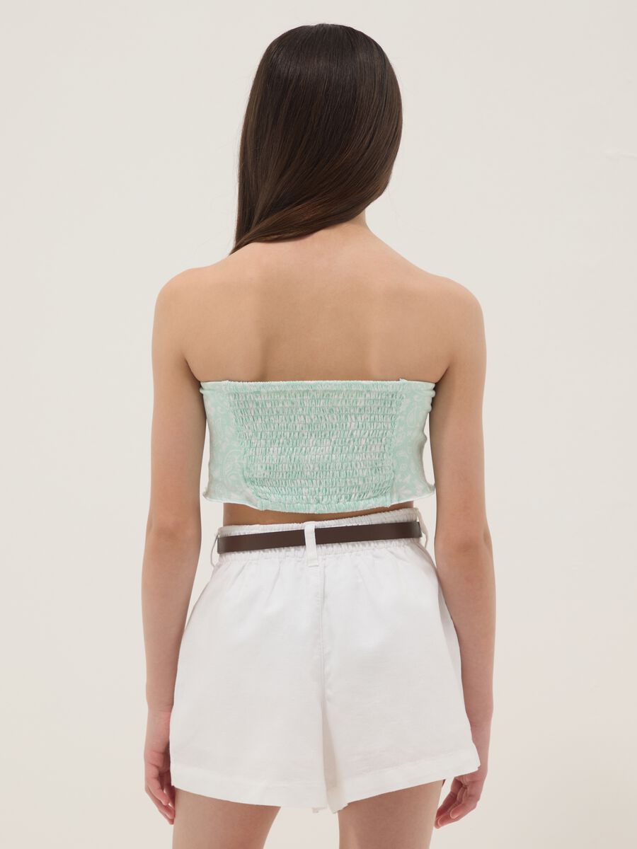 Top multicolor in cotone elasticizzato da ragazza con stampa paisley_2