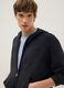 Oversized black cotton hoodie with zip_1