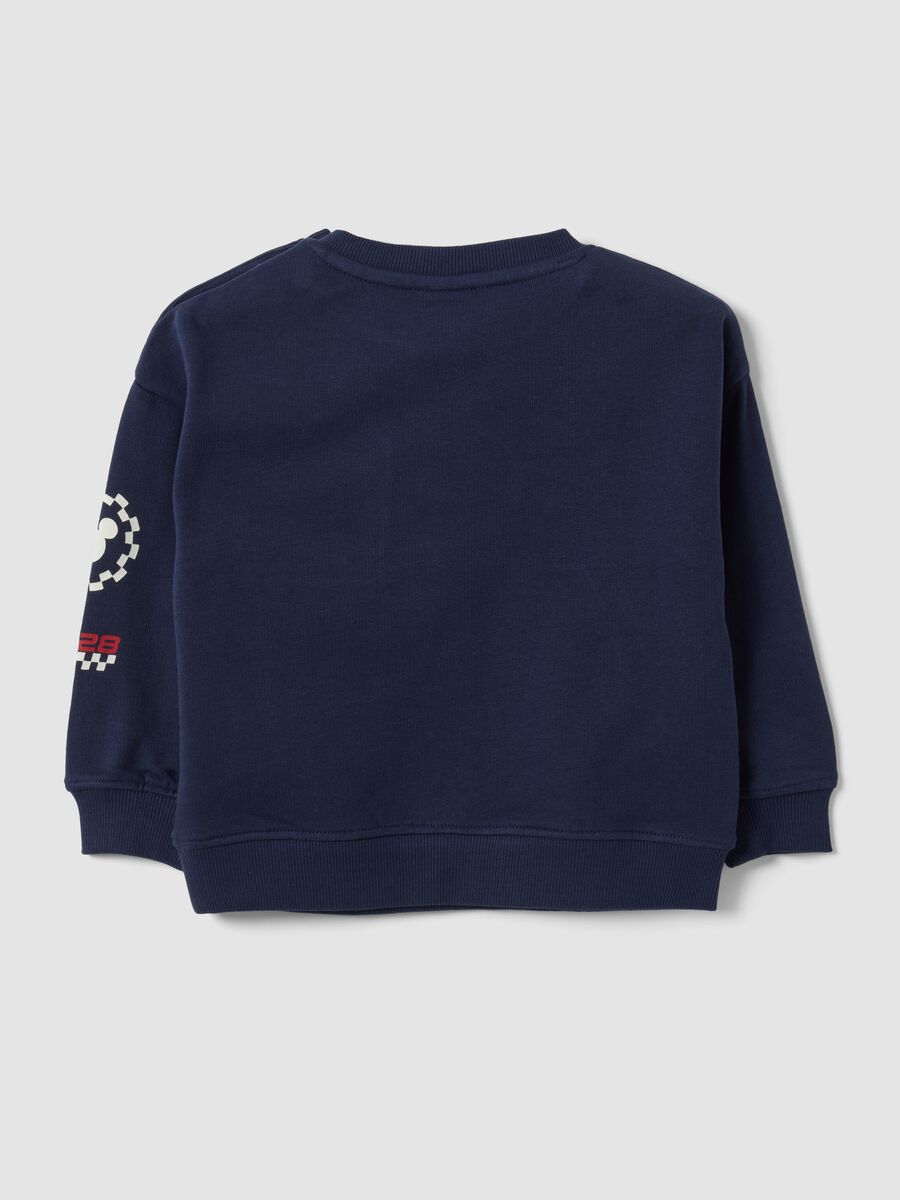 Blue pure cotton crew-neck sweatshirt with Mickey print, oversized fit for boys_1