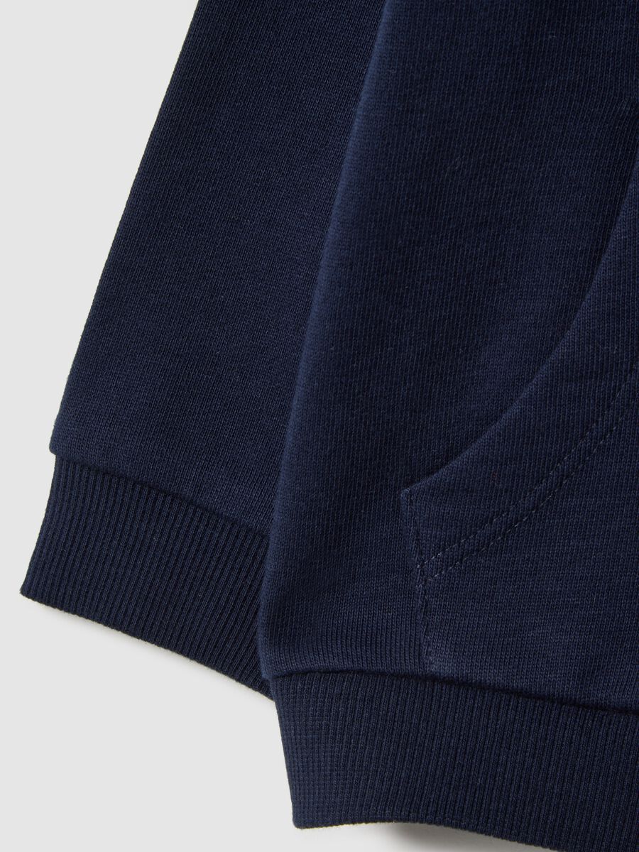 Felpa blu con cappuccio da bimba in puro cotone regular fit_2