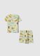 Regular fit green newborn pyjamas in pure cotton with animals_0