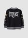 Black pure cotton college-style sweatshirt with logo, regular fit for boys_1
