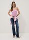 Short pink stretch-fabric top_1