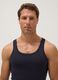 Blue pure cotton tank top regular fit_1
