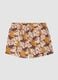 Brown tropical-print swim shorts_4
