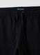 Black cotton-blend shorts with elasticated waist, regular fit_1