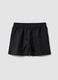 Black linen-viscose blend shorts with elasticated waist, regular fit_4