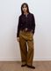 Purple pure wool crew-neck cardigan with buttons, regular fit_1