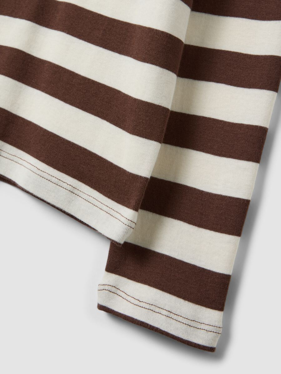 White striped pure cotton crew-neck T-shirt_5
