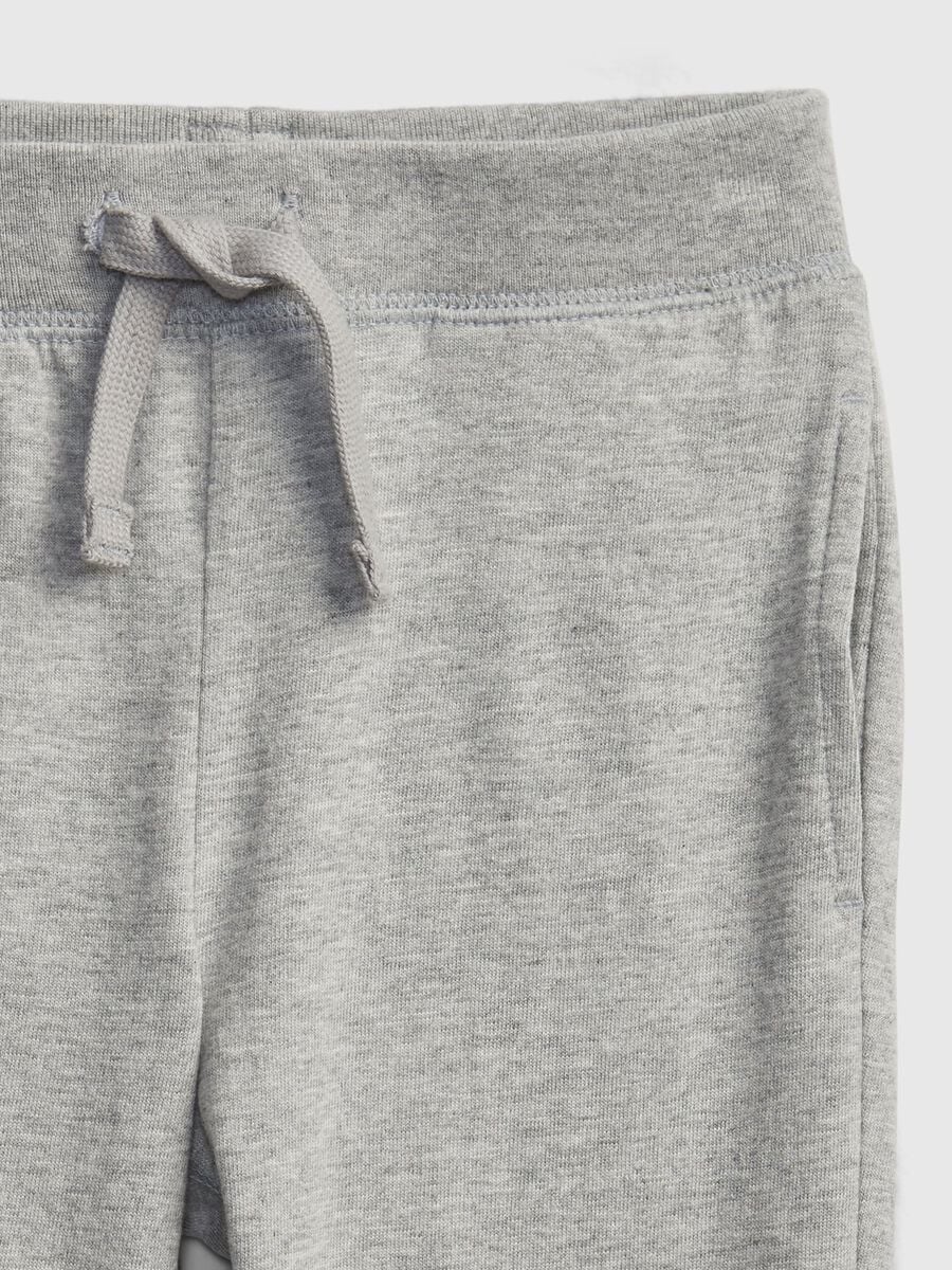 Fleece joggers with drawstring and logo patch_2