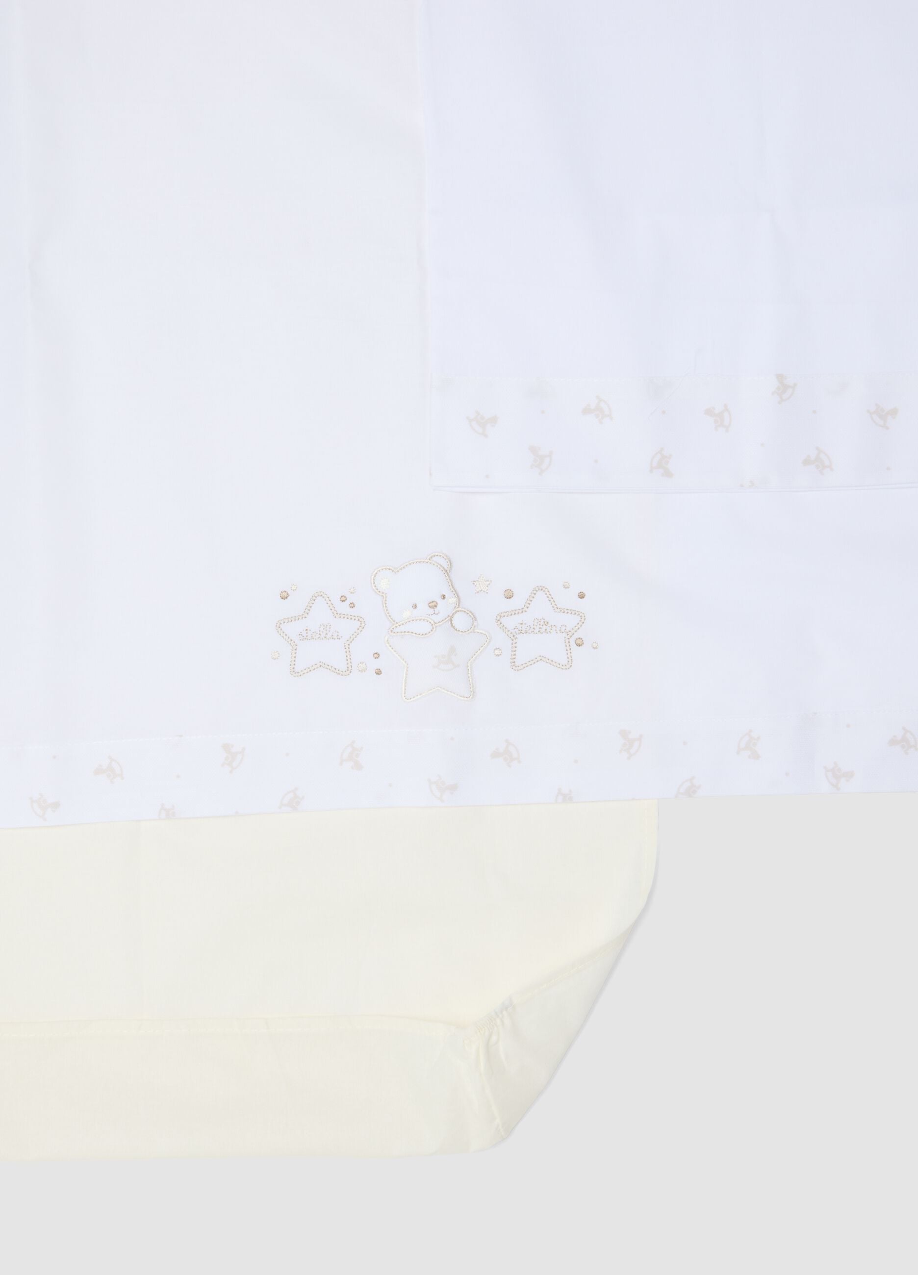 White pure cotton baby sheet with embroidery