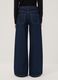 Dark blue low-rise wide-leg pure cotton jeans_2