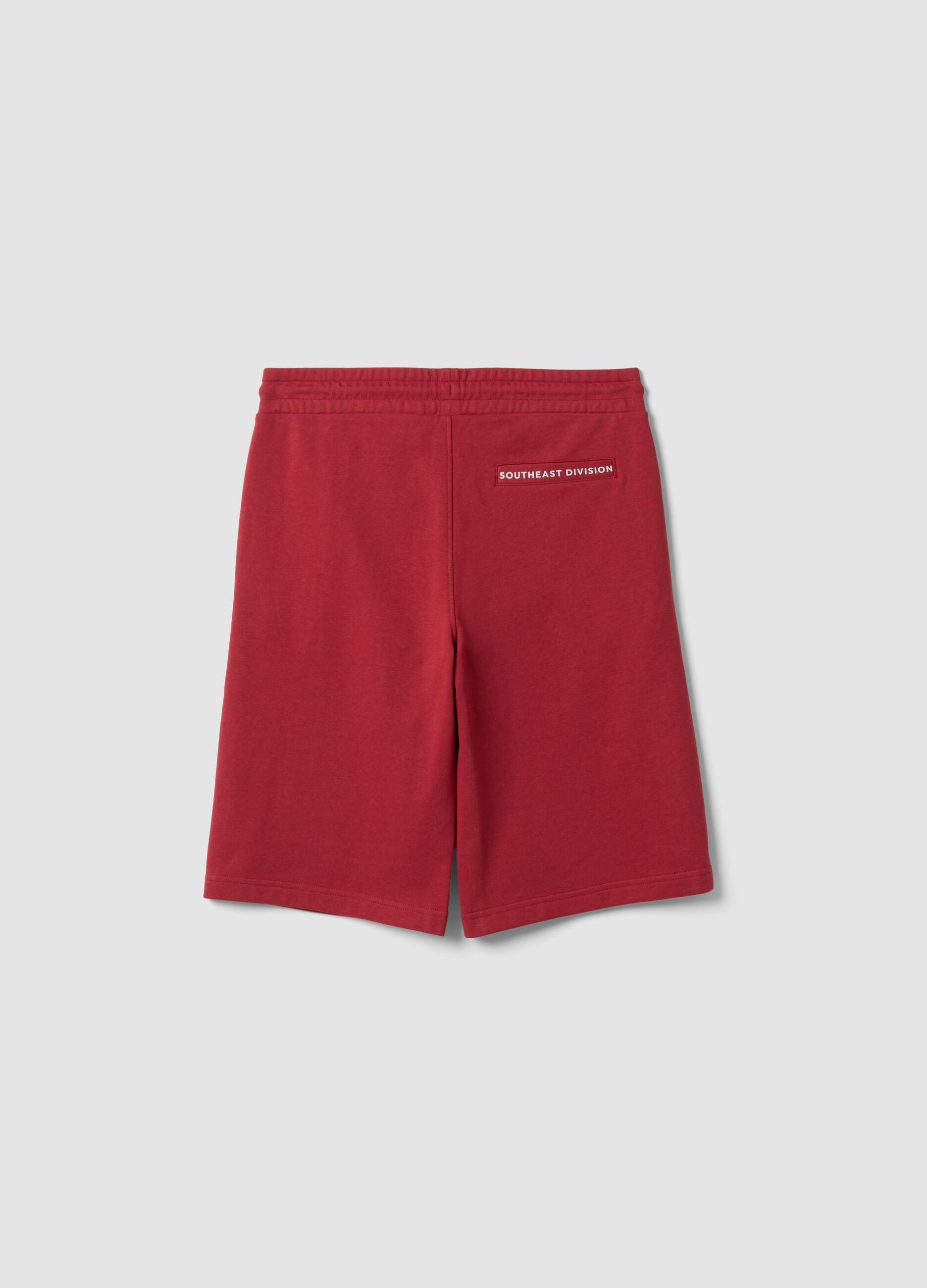Red regular-fit cotton-blend shorts