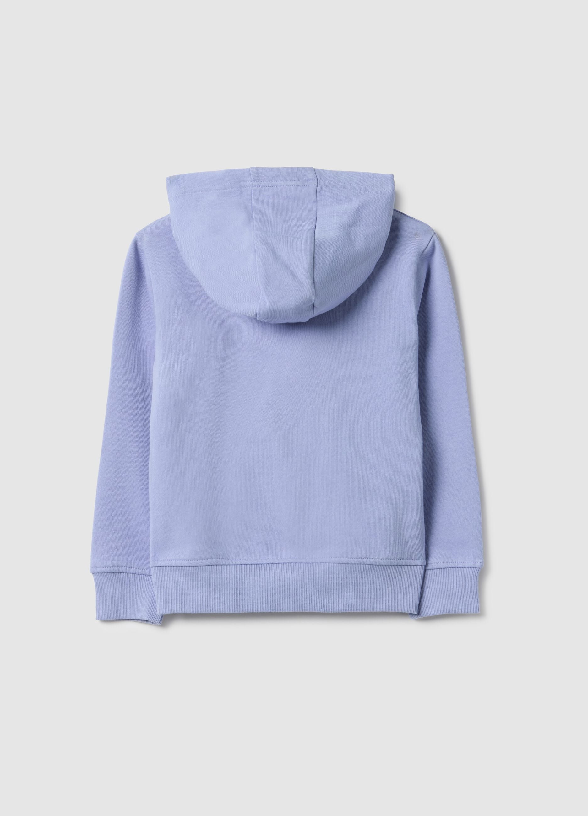 Blue hooded sweatshirt for girls in pure cotton with regular fit