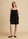 Black slip dress in cotton-linen blend_1