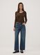 Brown stretch-viscose crew-neck slim-fit T-shirt_1