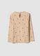Beige organic stretch cotton crew-neck T-shirt_1