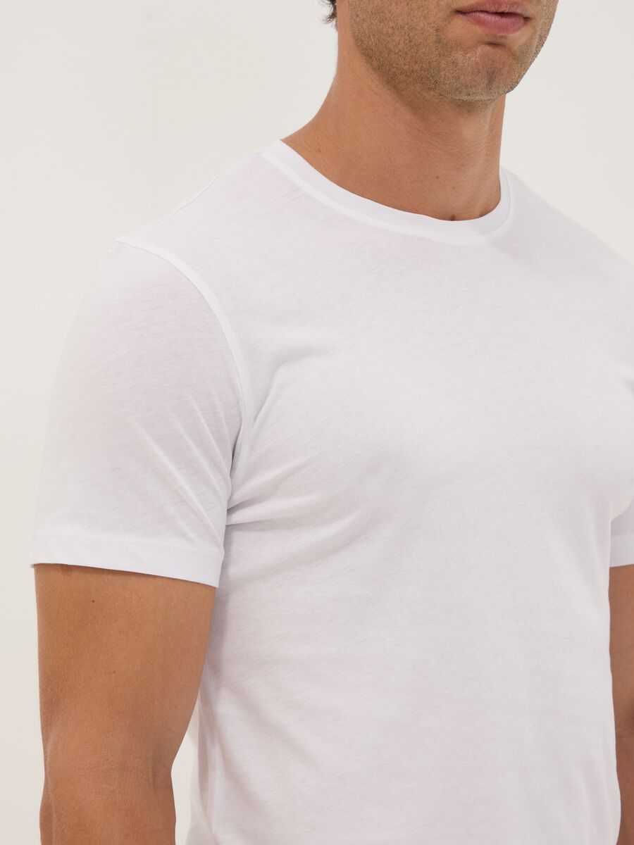 2-pack of white crew-neck T-shirts in pure extra-fine cotton_2