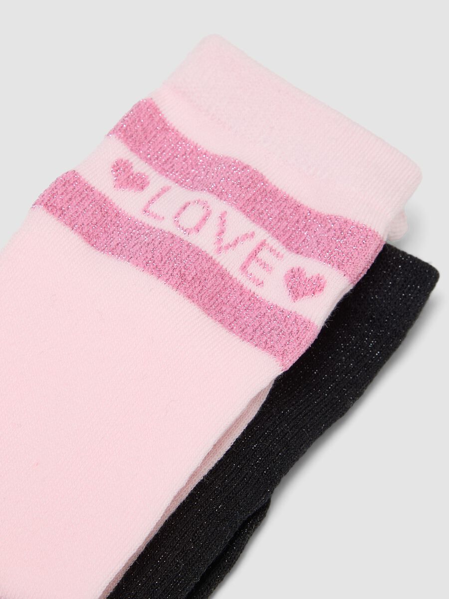 3-pack of pink mid-calf socks in stretch organic cotton_2