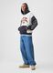 Colourblock sweatshirt with basketball motif and hood_0