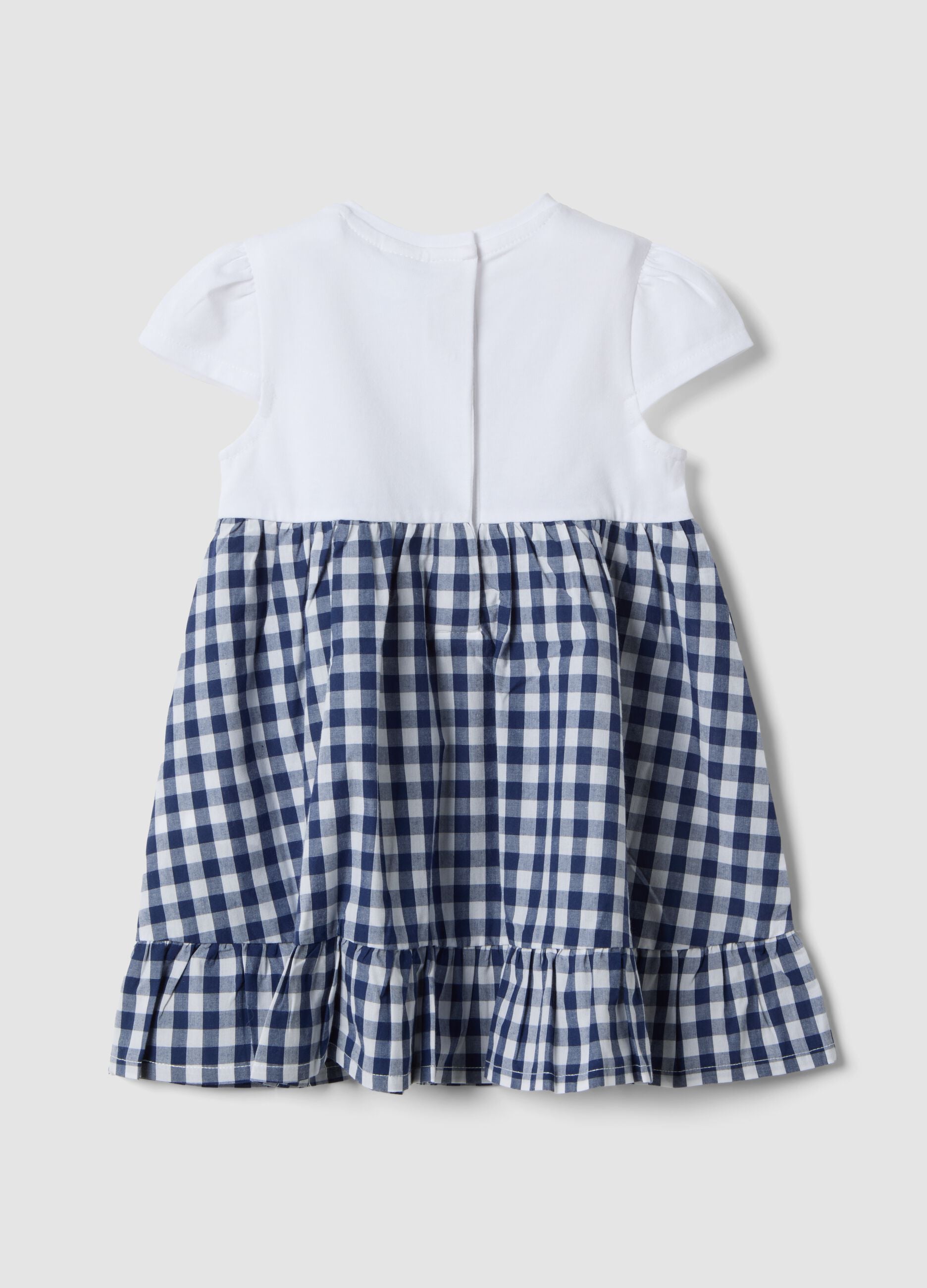 Multi-colour stretch cotton wide dress for girls with Minnie