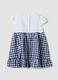 Multi-colour stretch cotton wide dress for girls with Minnie_1
