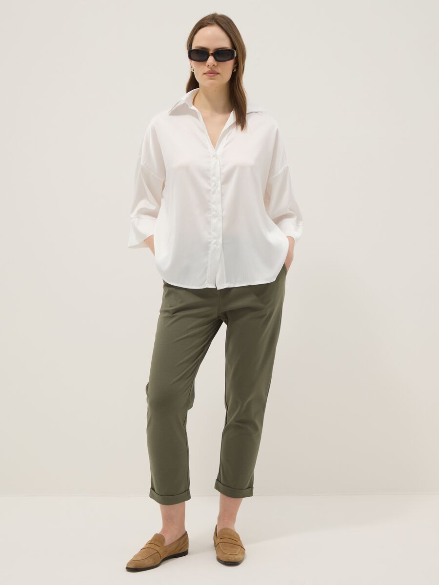 White Satin Blouse Regular Fit_1