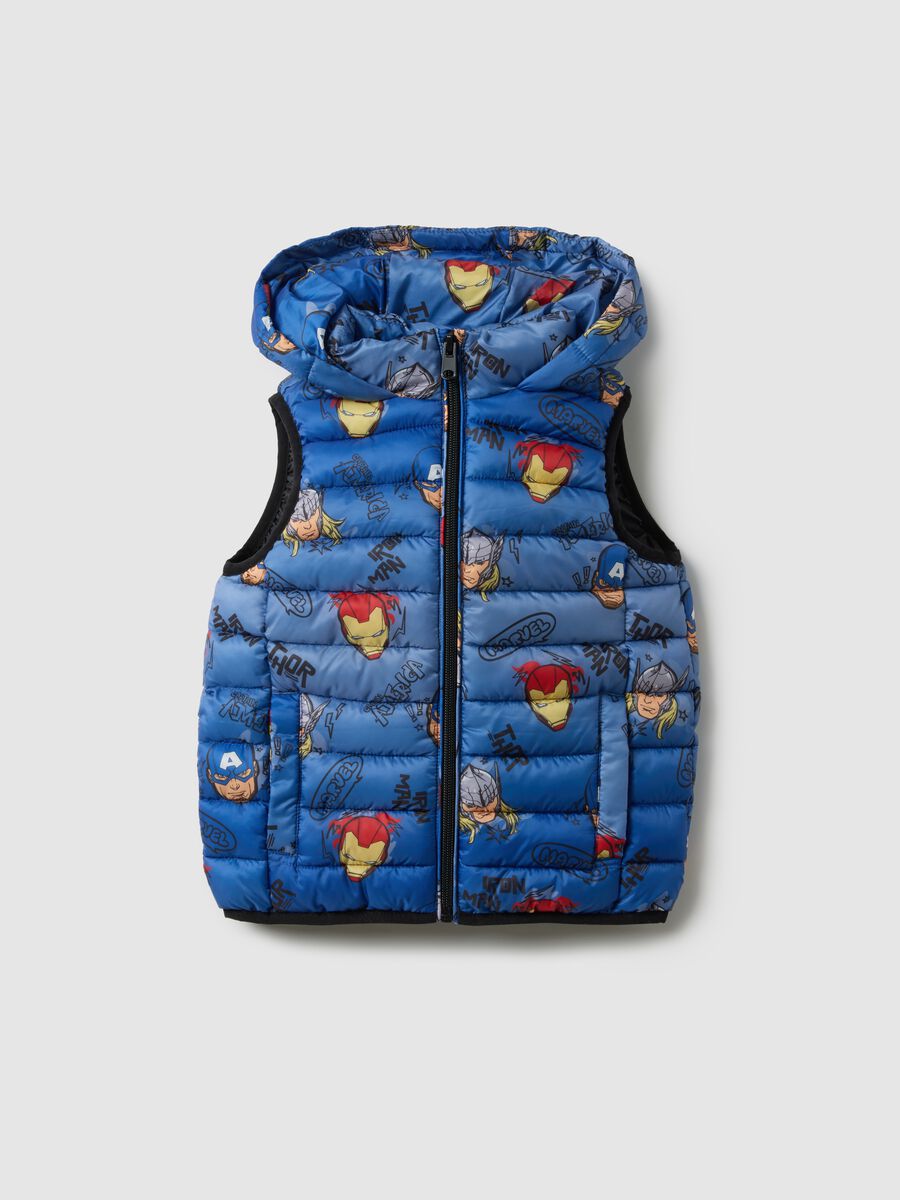 Child's multicolour padded waistcoat with regular fit, prints and zip_0