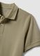 Beige short-sleeve organic cotton polo shirt, regular fit_5