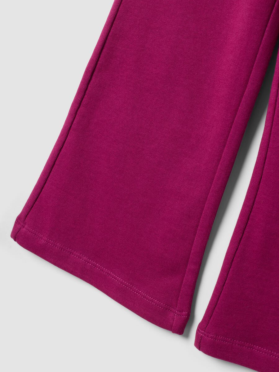 Girls&rsquo; purple flared cotton joggers_3