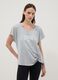 Grey pure cotton T-shirt with regular fit and knot detail_2