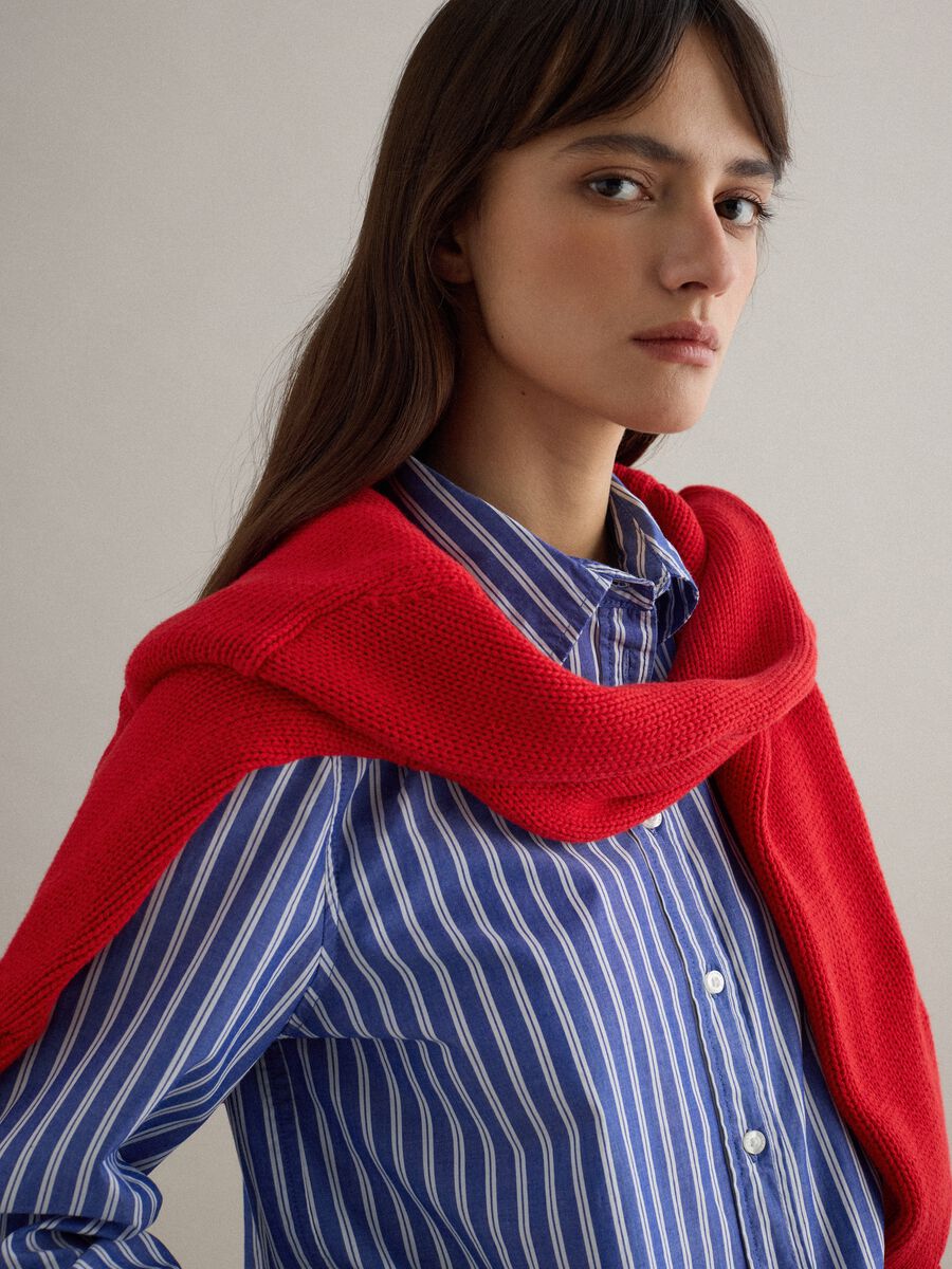 Multicoloured striped pure cotton shirt, regular fit_1