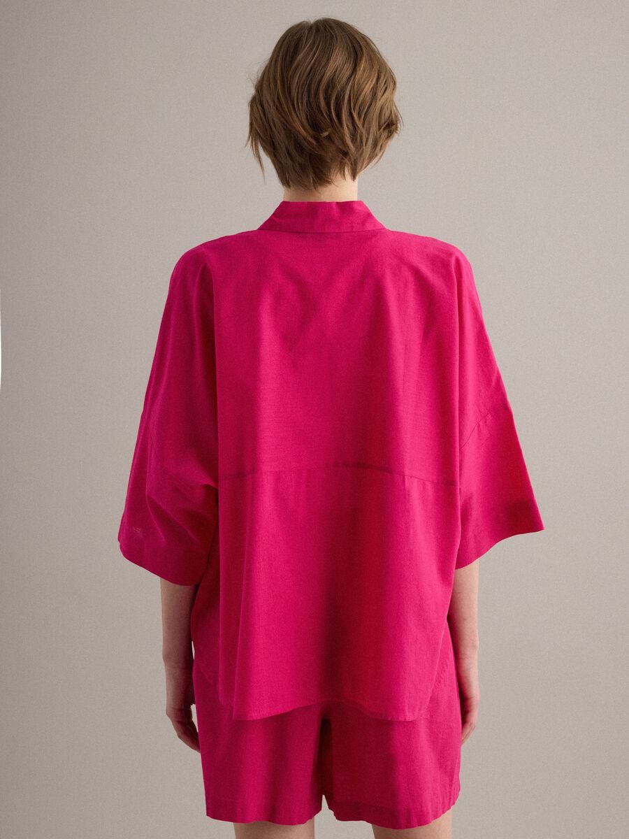 Pink pure cotton oversized shirt_3