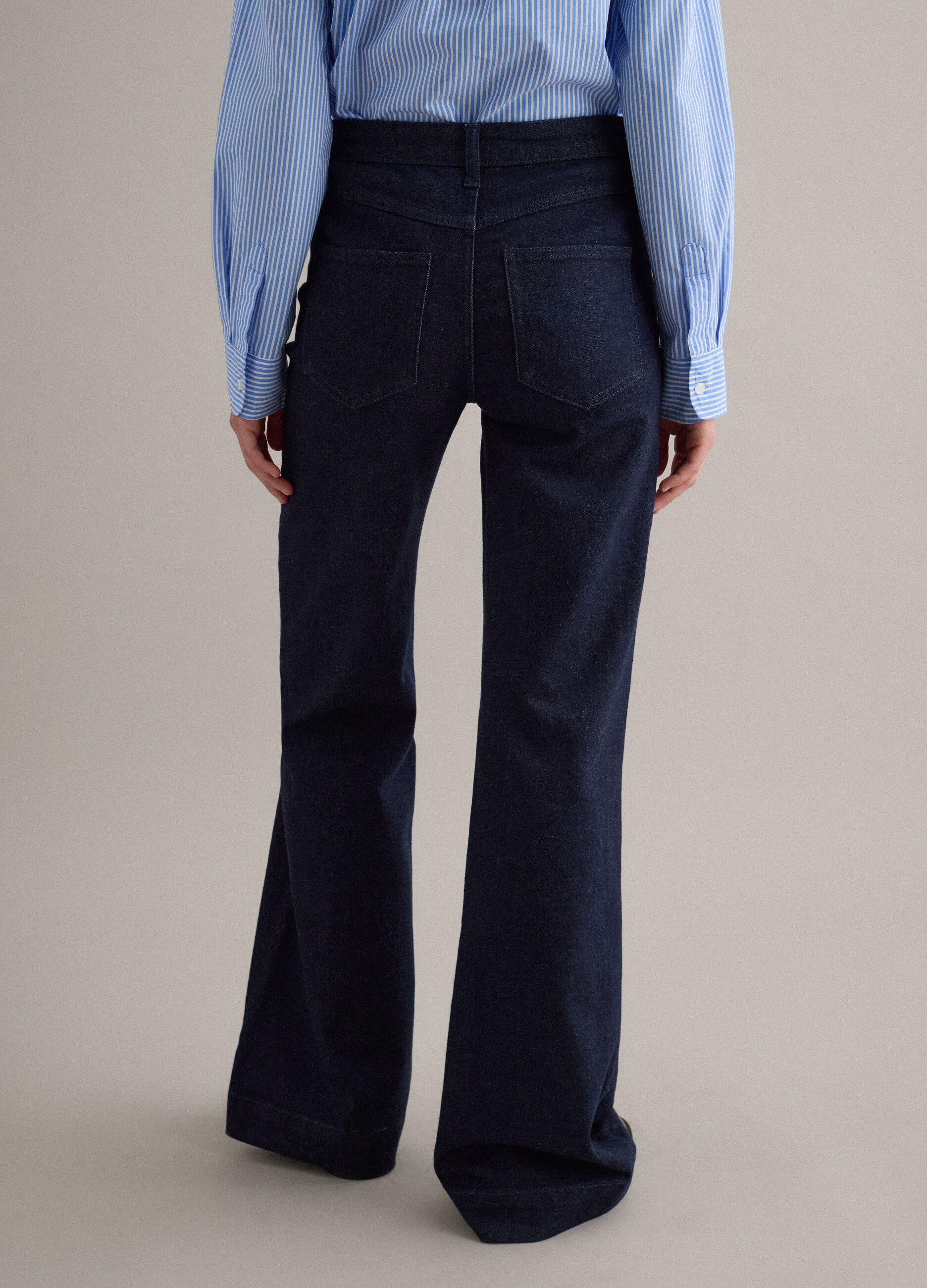 Blue bootcut jeans in stretch cotton