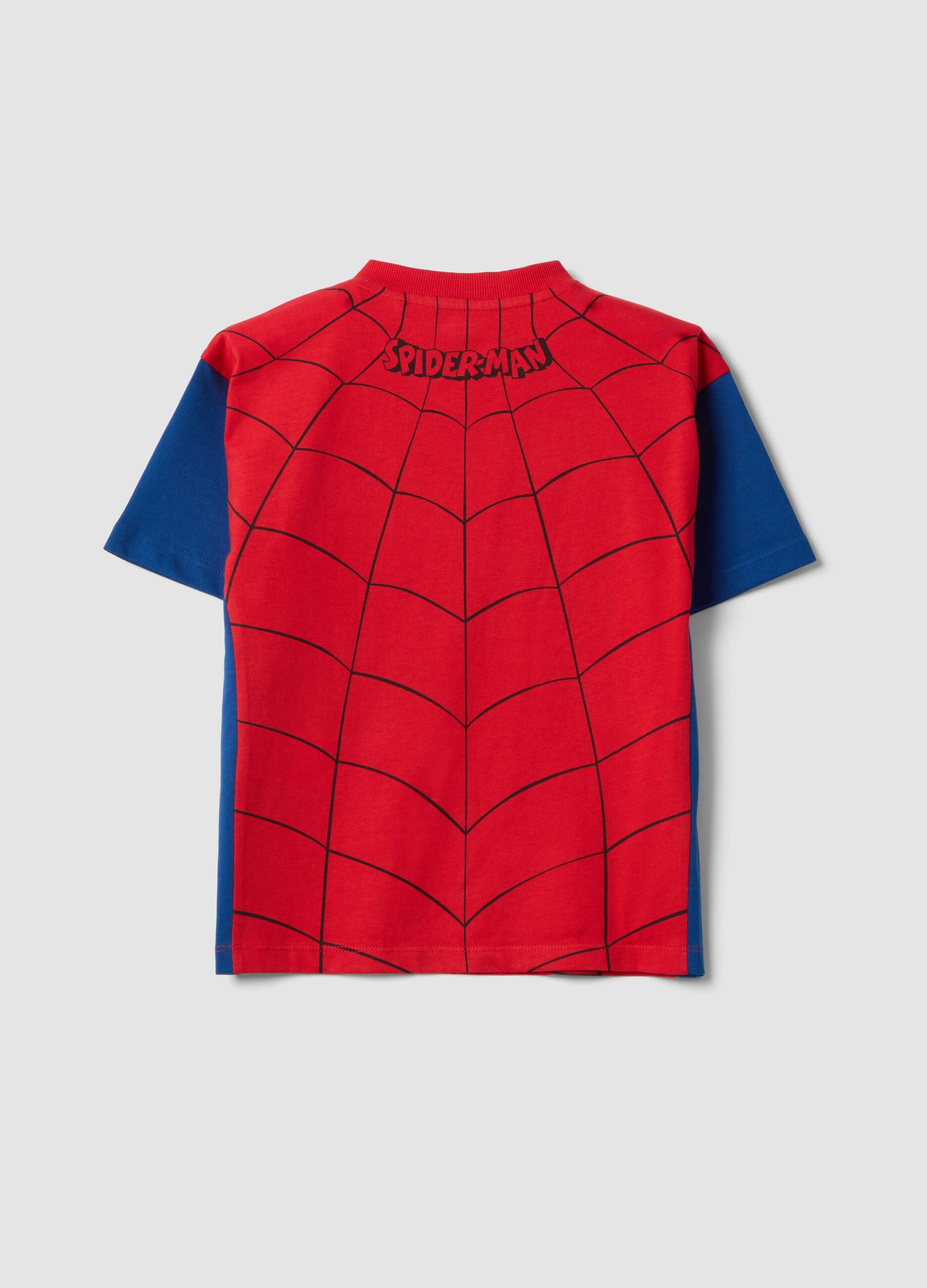 Children's oversized fit multicolour pure cotton T-shirt with Spiderman