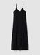 Long black crochet dress with V-neck, regular fit_4