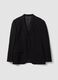 Black stretch viscose blazer with classic lapels_4