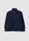 Blue organic cotton sweatshirt with stand-up collar for boys_0