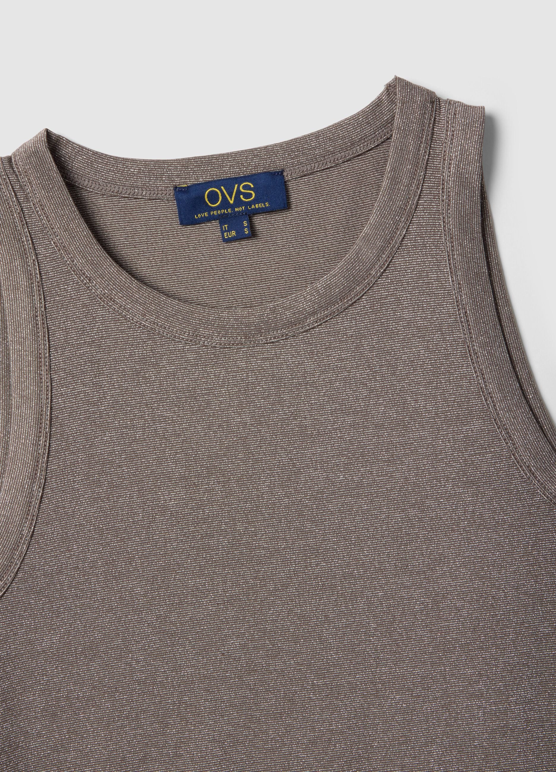 Grey sparkly regular fit top with thin straps