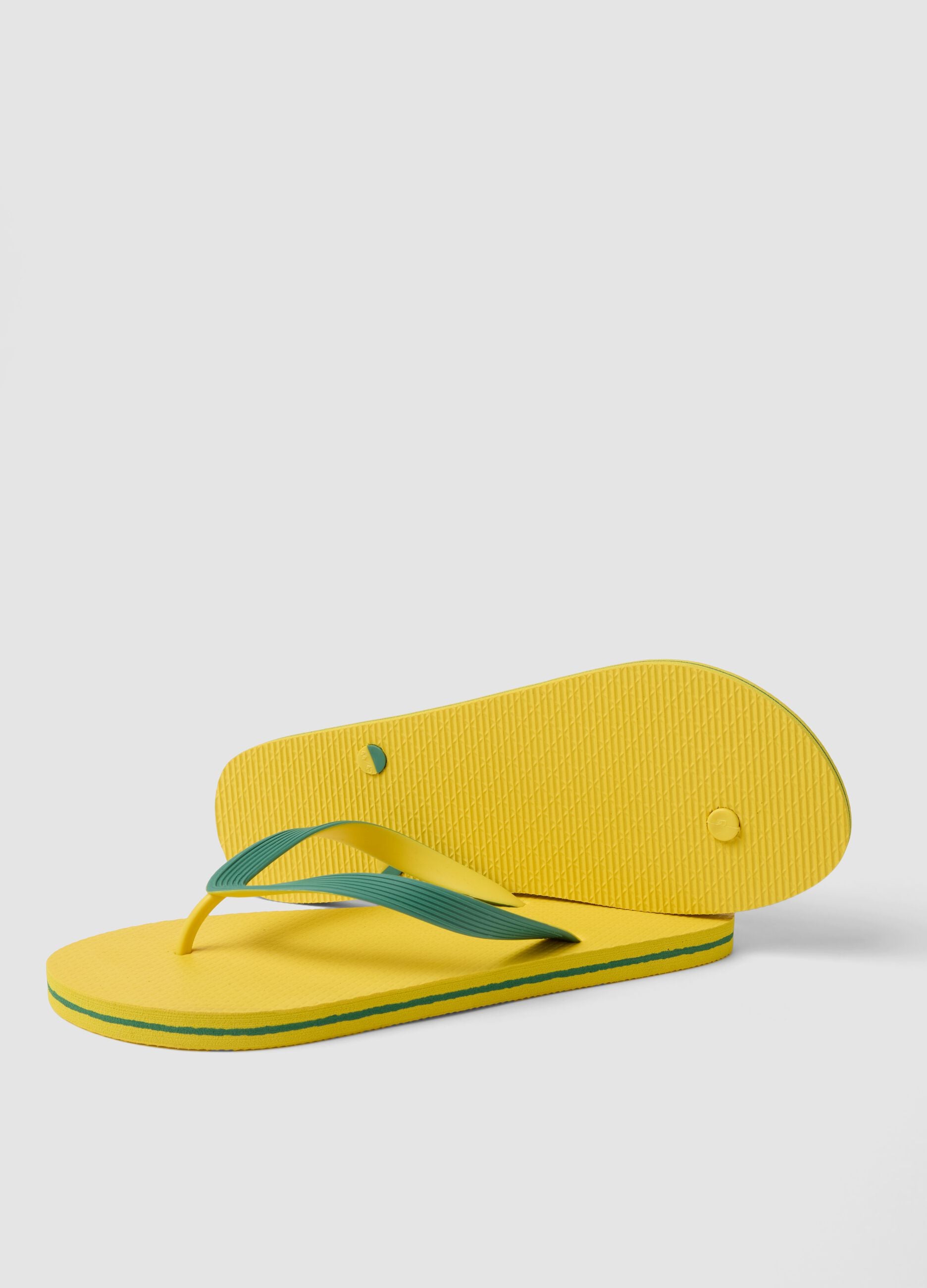Yellow beach flip-flops