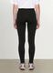 Black stretch cotton slim-fit leggings_2