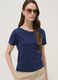 Blue pure cotton short-sleeve T-shirt_0