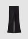 Black organic cotton flared trousers_1